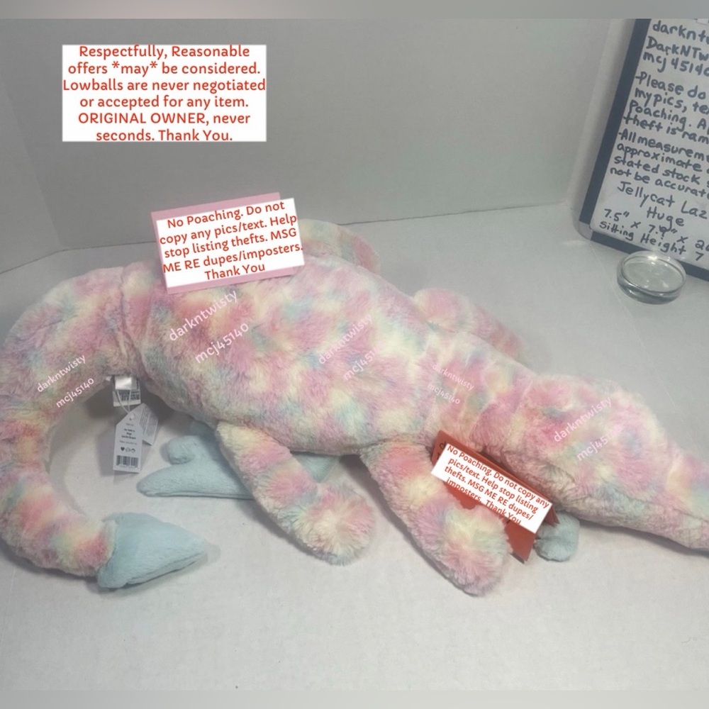 BNWT JellyCat HUGE Lazulia  Dragon MUCH BRIGHTER IRL RETIRED SIZE! AUTH RECEIPT - Picture 10 of 16